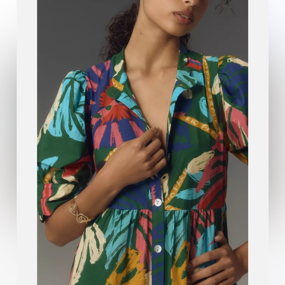 Farm Rio Anthropologie Tropical Print Maxi Dress - Picture 2 of 4